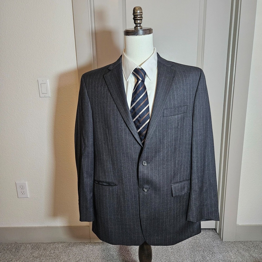 Lauren Ralph Lauren Men's Suit Blazer Sport‎ Coat Wool 2 Button 44R Black Stripe